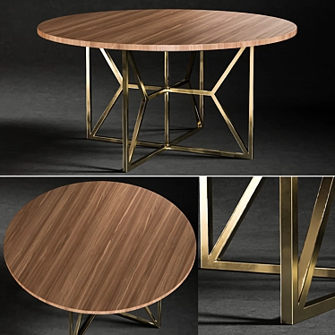 Hayes Acacia Dining Table: Realistic 3D Model 3D model image 1 