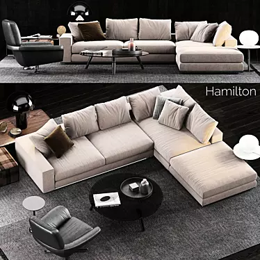 Elegant Minotti Hamilton Sofa Set 3D model image 1 