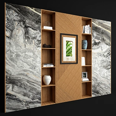 Wood and Marble Shelf 3D model image 1 