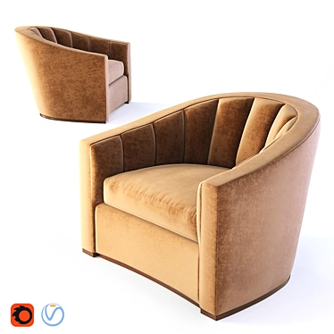 Cameron Collection Lombard Chair - Stylish and Comfortable Seating 3D model image 1 
