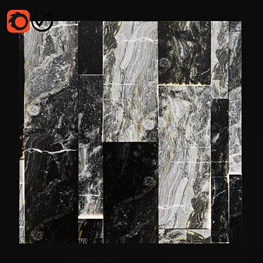 Dark Marble LED Wall Panel 3D model image 1 