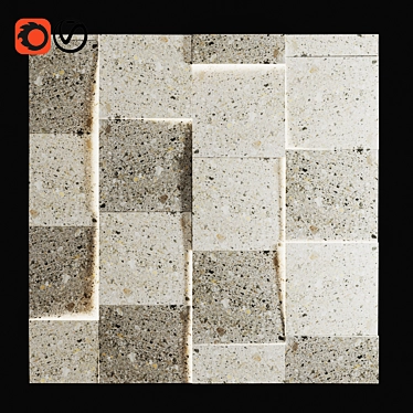 Title: Terrazzo Textured LED Wall Panel 3D model image 1 