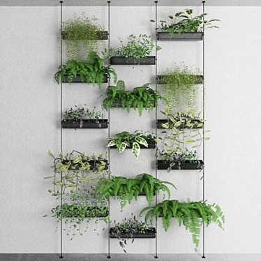 Wall Green: Vibrant Decorative Plants 3D model image 1 
