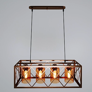 Elegant Suspended Lumina Brass Lamp 3D model image 1 