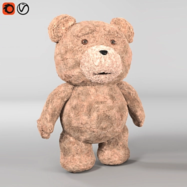 Fluffy Teddy Bear Toy 3D model image 1 