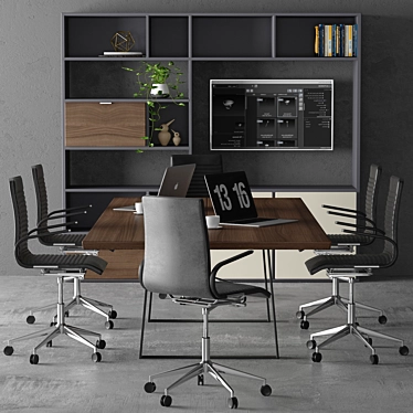 Modern Office Furniture Set 3D model image 1 