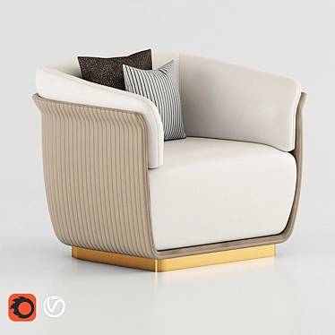 Elegant Allure Armchair 3D model image 1 