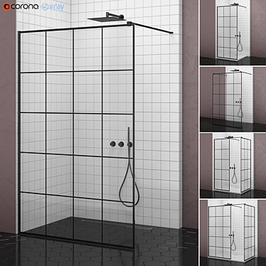 Modo Black Factory: Industrial Elegance Showers 3D model image 1 