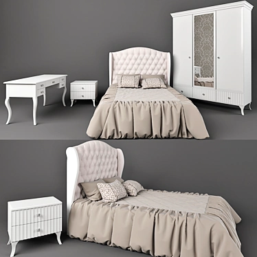 Elegant Buongiorno Bedroom Set 3D model image 1 