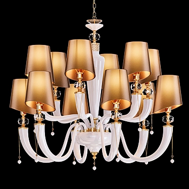 Regal Blue and Gold Chandelier 3D model image 1 