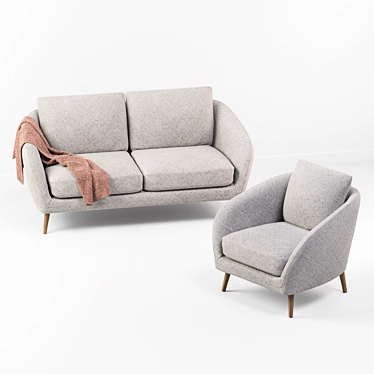 Hanna Sofa Chair - Modern Comfort 3D model image 1 