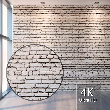 Seamless White Brick Texture 3D model image 1 