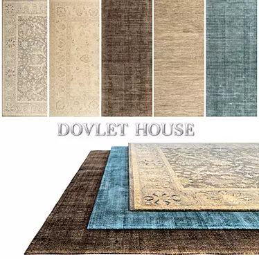 Luxurious Carpets by DOVLET HOUSE - 5-Piece Set (Part 305) 3D model image 1 