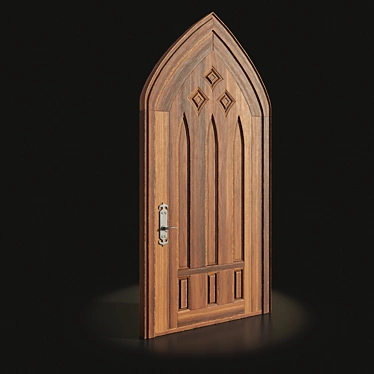Elegant Gothic Door Design 3D model image 1 