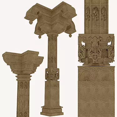 Elegant Column Table Stand 3D model image 1 