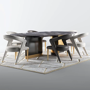 Elegant Bizzotto IKAT Table 3D model image 1 