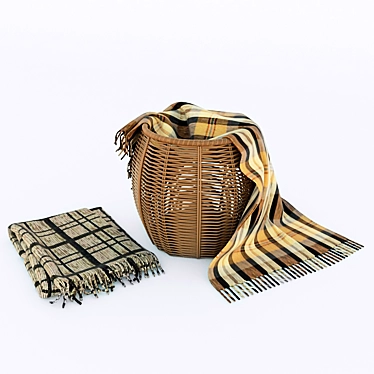 Title: Plaid Basket Set 3D model image 1 