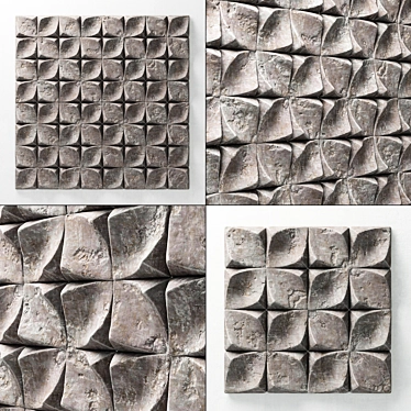 Stone "Sheet" and "Leaf" Decorative Panels 3D model image 1 