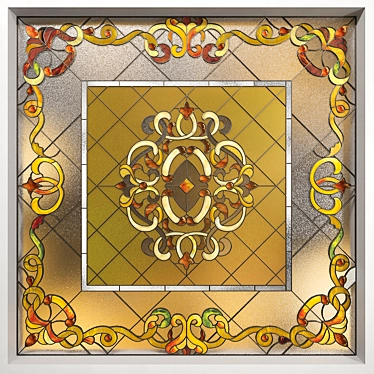 Geometric Stained Glass Ceiling 3D model image 1 