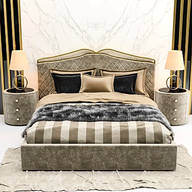 Elegant Cantori Valentino Bed 3D model image 1 