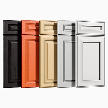 Natural Square Cabinet Doors Set 3D model image 1 