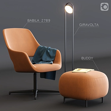 Babila 2789: Stylish Upholstered Armchair 3D model image 1 