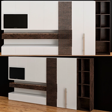 SleekTV Wardrobe: Space-saving Solution 3D model image 1 