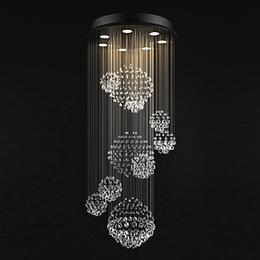 Spiral Crystal Chandelier: Elegant 3D Model 3D model image 1 