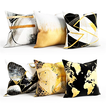 Golden Luxe Pillow Set 3D model image 1 