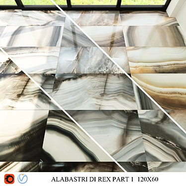 Elegant Alabastri di Rex: Bamboo, Fumee, Zaffiro 3D model image 1 