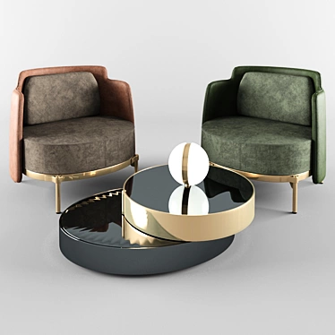 Elegant Minotti Tape Armchair 3D model image 1 