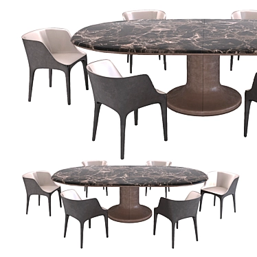 Elegant Giorgetti Dining Set 3D model image 1 