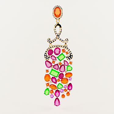 Shimmering Pakistan Earrings 3D model image 1 