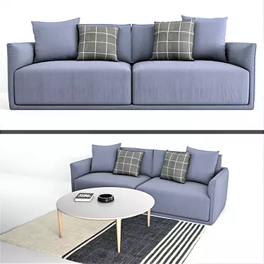 Modern ECE Sofa with Matching Table 3D model image 1 