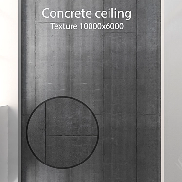 Seamless Concrete Ceiling Texture 3D model image 1 