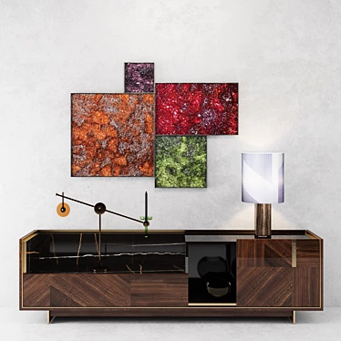 Contemporary Lacquered Sideboard: Visionnaire HORIZON 3D model image 1 