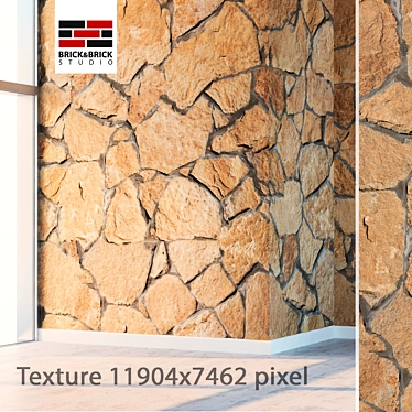 Seamless Stone Wall Texture 3D model image 1 