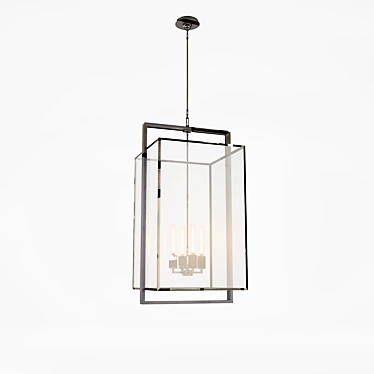 Elegant Halle Lantern Chandelier 3D model image 1 