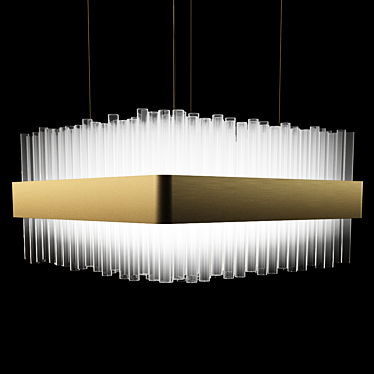 Modern Square Suspension Lamp 3D model image 1 