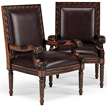 Tristan Dark Brown Faux Leather Accent Chair 3D model image 1 