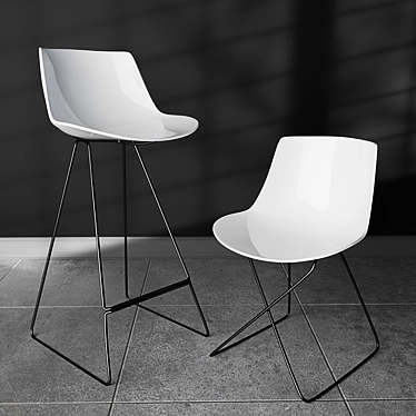 Mesh Office Chair: Black/White 3D model image 1 