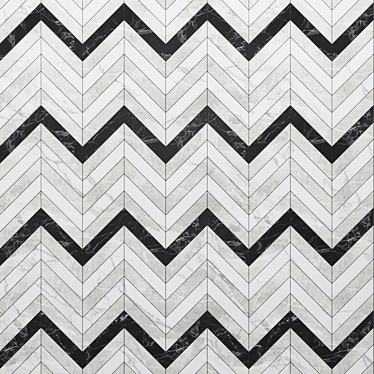 Marvel Chevron Mix Wall: Stylish Ceramic Wall Tile 3D model image 1 