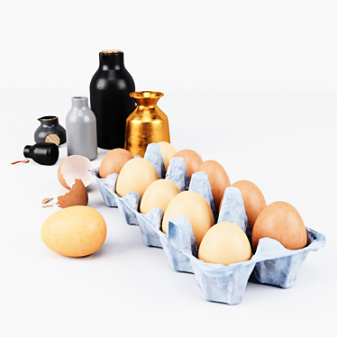Eggcellent Kitchen Tray Set 3D model image 1 