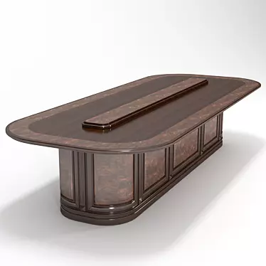 Elegant Walnut Conference Table 3D model image 1 