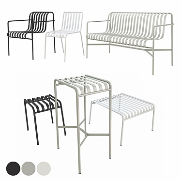  HAY Palissade Outdoor Furniture - Sleek and Stylish Patio Seating Solution 3D model image 1 