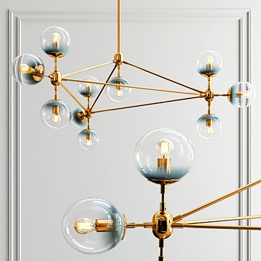 Blue Ambre Modo Chandelier: Elegant and modern 3D model image 1 