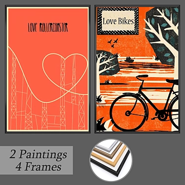 Versatile Set: Wall Paintings & Frames 3D model image 1 