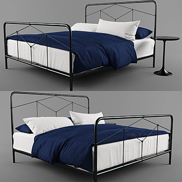 Elegant Casey Iron Bed 3D model image 1 