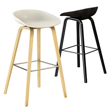 Sleek and Stylish AAS 32 Bar Stool 3D model image 1 