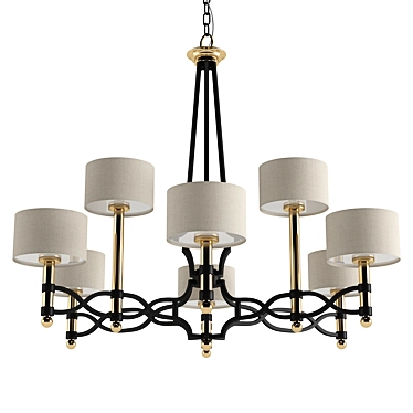 Sleek Exeter Chandelier | 99cm Diameter 3D model image 1 